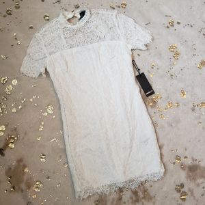 Forever 21 S Lace White Short Sleeve Mini Dress